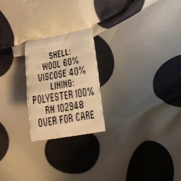 Wool Pea Coat with Polka Dog Lining - Picture 9 of 10